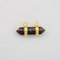 Charm&Fashion Tiger Eye Stone Hexagonal Pendant with 18K Gold Plated